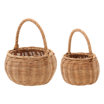 ZESTAW 2 KOSZYKÓW RATTANOWYCH Z UCHWYTEM – NATURALNY