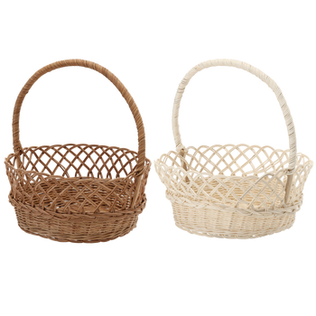 KOSZYK RATTANOWY Z UCHWYTEM OWALNY 29 x 25 x H:13/30 CM *4200