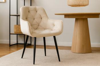 KRZESŁO WELUROWE BEŻOWE *6567