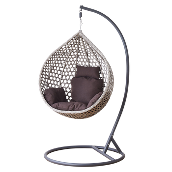 FOTEL WISZĄCY ROZM. S SZARY, PODUSZKA SZARA, RAMA CIEMNOSZARA *0209