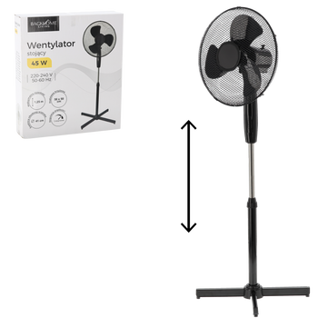 WENTYLATOR STOJĄCY CZARNY 45W 