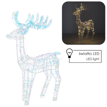OZDOBA ŚWIĄTECZNA - RENIFER LED 105 CM IRYZUJĄCY *6420