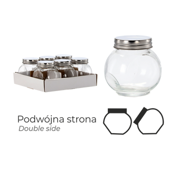 SŁOICZEK 180 ML + METALOWA ZAKRĘTKA DISPLAY=6szt *5308