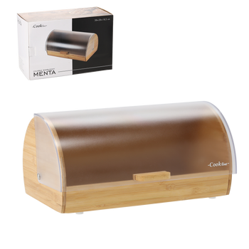 CHLEBAK MENTA - BAMBUSOWY Z POKRYWĄ Z TWORZYWA SZTUCZNEGO 38 x 28 x 18,5 CM *3185