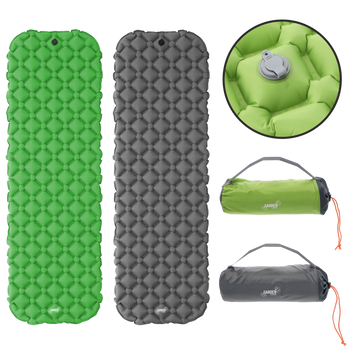 MATA TURYSTYCZNA POMPOWANA 190 x 56 x 5.5 CM 450 G SZARA / ZIELONA *8939