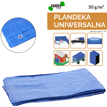 PLANDEKA 4 x 5 M (+/- 5%) 50GSM 3%UV NIEBIESKA *4102