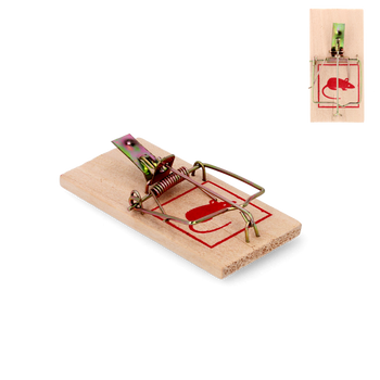 PUŁAPKA NA MYSZY DREWNO 9,5 x 5 CM opak=48szt *3545