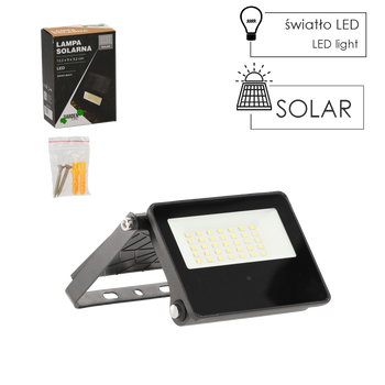 LAMPA SOLARNA LED 12,2 x 9 x 3,2 CM 10W CZARNA *2738