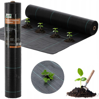 AGROTKANINA ŚCIÓŁKUJĄCA ANTYCHWASTOWA UV OCHRONNA CZARNA 1,6 x 50 M 135 g/m2 *6438