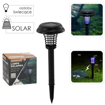 LAMPA SOLARNA 13,8 x 13,8 x 42 CM OWADOBÓJCZA *6117