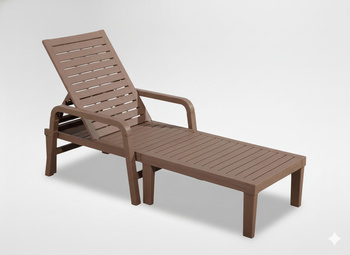 LEŻAK OGRODOWY 192X66X33CM JASNY BRĄZ