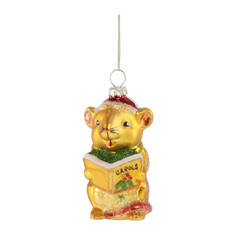 ORNAMENT DIN Sticlă - Hamster Auriu 4 x 5 x 8 CM ambalaj=6buc *1631