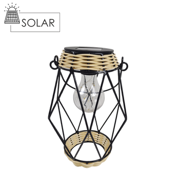 LAMPION SOLAR METALIC NEGRU 22 CM LED *5924