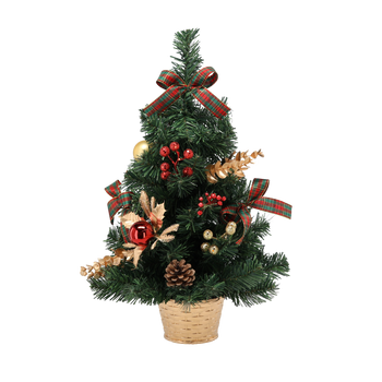 BRADULĂ DE CRĂCIUN 50 CM ROȘU-AURIE *2347