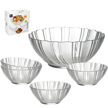 SET DE 5 BOLURI DIN STICLĂ (1 x 22,2 CM + 4 x 12,4 CM) GALAXY *5426
