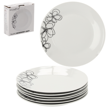 SET DE 6 FARFURII PENTRU DESSERTURI 19 CM ROTUNDE G047 *2301