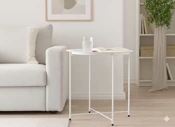 STOLIK KAWOWY OKRĄGŁY 47 x 47 x 50,5 CM BIAŁY *1074