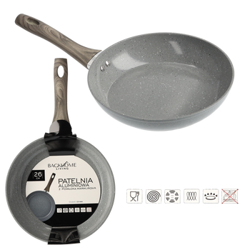 TIGAIE DIN ALUMINIU 26 CM 2,5 MM CU STRAT DE MARMURĂ *7602