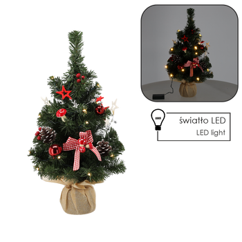Brad de Crăciun 20 LED 50 CM ROȘU-ALB *0783