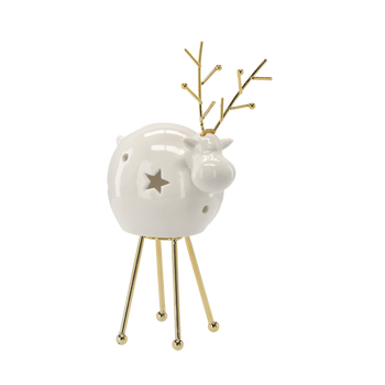 FIGURKA BOŻONAR.- RENIFER STÂND PE TEALIGHT 22,3 CM pachet=2buc *1276