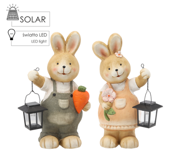 FIGURĂ DE Paște - FETIȚĂ / BĂIEȚEL ZACUȚĂ 23,5 x 17 x 43,5 cm CU LANTERNĂ LED *9729