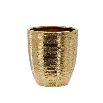 VASCĂ CERAMICĂ PENTRU GHIVECI 20 x 20 x 22 CM AURIE *2210