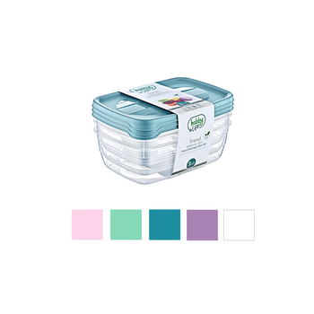 Set de 3 recipiente dreptunghiulare TREND BOX 1,2L *8878