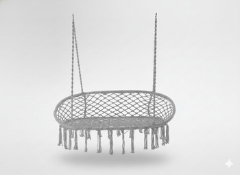 PODWÓJNY FOTEL WISZĄCY - HUŚTAWKA - SZARA