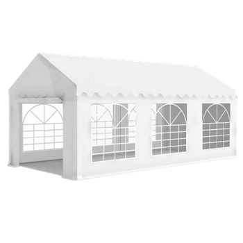 PAVILION TENDĂ DE GRĂDINĂ 6 x 3 x 2,8 M 3 SEGMENTALĂ ALBĂ *4054
