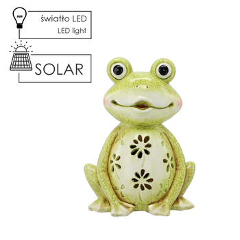 FIGURĂ DE GRĂDINĂ - BROAȘTĂ 20,8 x 15 x 28 cm LED *9071