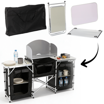 BUCĂTARIE CAMPING TURISTICĂ FOLDABILĂ 175 x 40 x 111 CM *8418