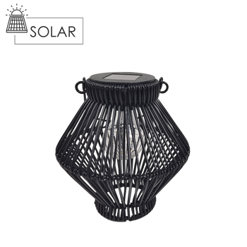LAMPA SOLARĂ METALICĂ NEAGRĂ 19 CM LED *5955