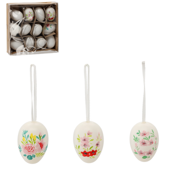 SET OF 12 EASTER EGGS WITH A PENDANT ASSORTED DESIGNS