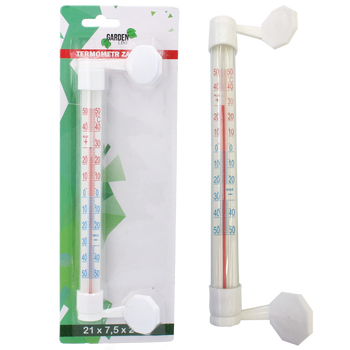 TERMOMETRU PENTRU FEREASTRĂ 21 X 7,5 X 2 CM  ambalaj=20buc *2931