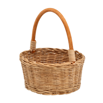 COS CULOARE RATTAN 20 x 10/24 CM CU MÂNER - NATURAL *6119
