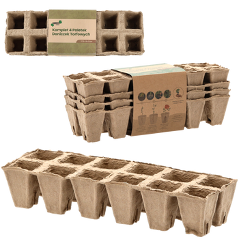 KPL. 4 BUC PORTIȚE ÎN GHIVECI DIN TURBA 27,5 x 9 x 5 CM *4496
