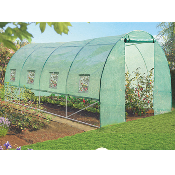 TUNEL DE GRĂDINA FOLIAT 4 SEGMENTE 4.5 x 2 x 2 M VERDE CU OPȚIUNE DE VENTILARE SUPLIMENTARĂ *3927