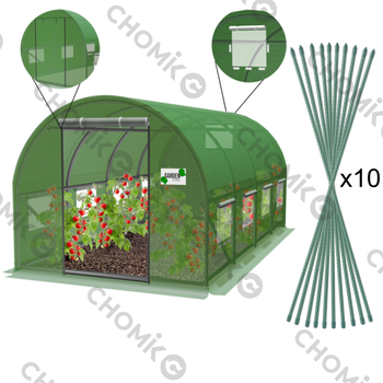 TUNEL DE GRADINA FOLIE VERDE PE 4 SEGMENTE SOLUȚIE NOUĂ 4 x2,5 x 2 M *3069