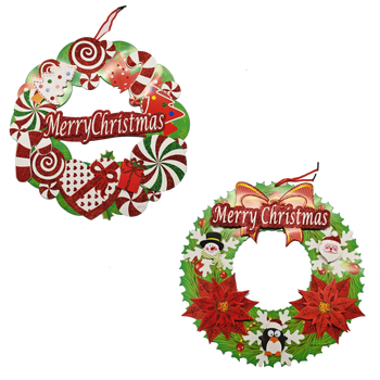 Coroană de Crăciun din hârtie MIX MODELE ambalaj=12buc *7489