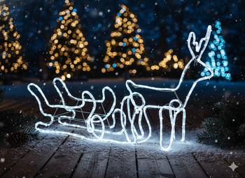 RENIFERUL DE SĂRBĂTOARE CU SĂNIILE LED 120 x 27 x 66 CM ALBASTRU RECE + FLASH RECE ÎN/AFARA *8349