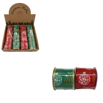 FÎȘIE DECORATIVĂ DE SĂRBĂTOARE 6,3CM X 2,7M BOMBONE MIX DE CULORI pachet=16buc. *2268