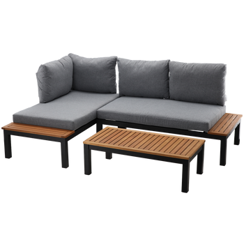 SET DE MOBILIER DIN ALUMINIU MODULAR "LAGOON" - MASĂ /WIM9841/ + 2 CANAPELE /WIM9834 x2/