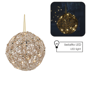 ORNAMENT DE CRĂCIUN - BOL LED 20 CM AURIE ȘAMPANIE *6215