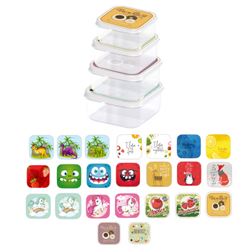 SET DE 4 RECIPIENTE PATRATICE CU MODEL *6781