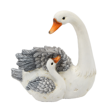 FIGURĂ DE GRĂDINĂ - GÂSCAN CU PUI 32,5 x 21 x 34 cm *8777