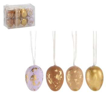 SET OF 16 EASTER EGGS WITH A PENDANT ASSORTED COLORS