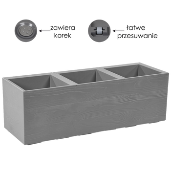 GHIVECAR KARO 900X300MM PLACĂ RECICLATĂ GRI*78466