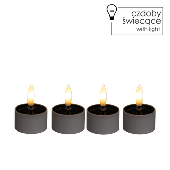 SADA 4 SOLÁRNYCH SVIEČOK TEALIGHT 4 X 2,5 CM/5 CM *9445