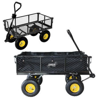 WÓZEK OGRODOWY DWUFUNKCYJNY CZARNY *6858