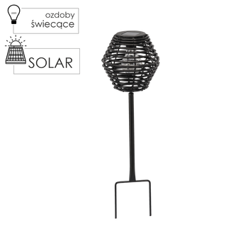 SOLÁRNY LAMPIÓN ČIERNY 52CM VBIJANÝ *0176